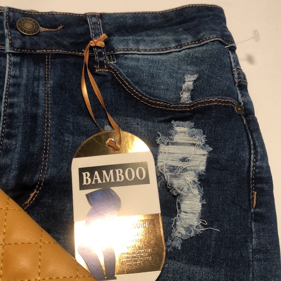 Bamboo spring distressed denim jean skirt and wallet bundle - Picture 5 of 10